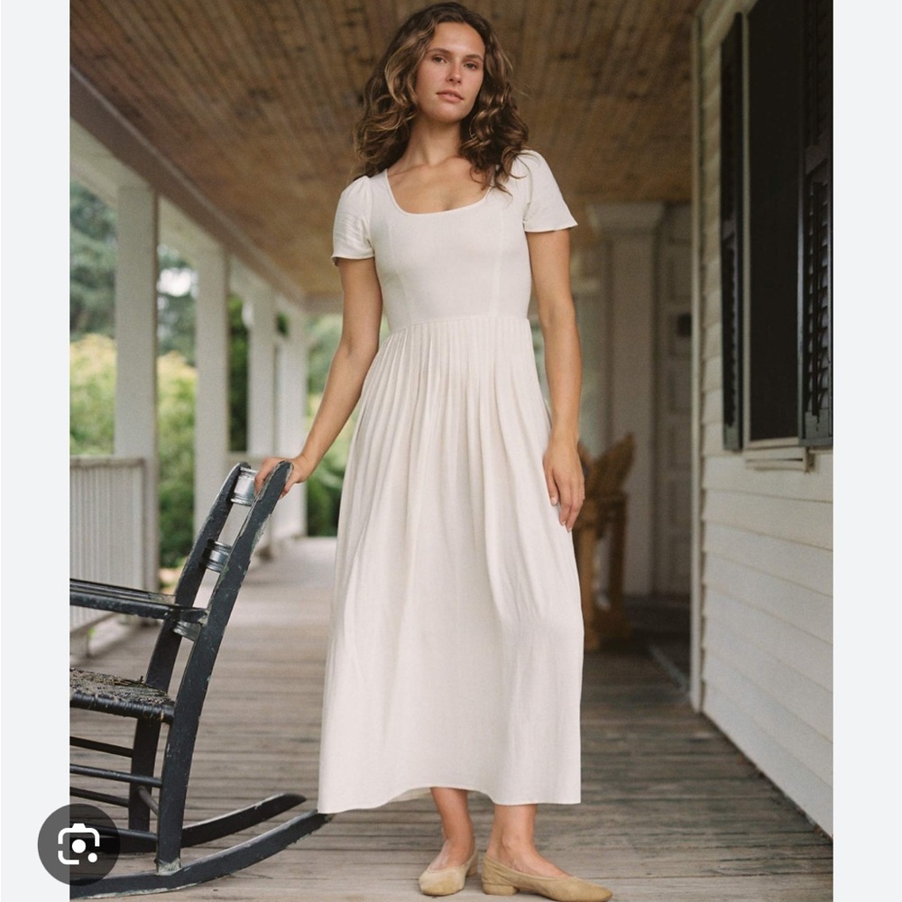NWOT Christy Dawn scarlet dress in eggshell, petite medium - Picture 2 of 7